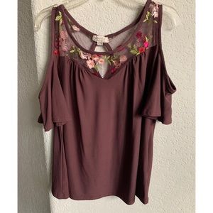 Ultra Flirt Junior Cut Out Shoulder Top